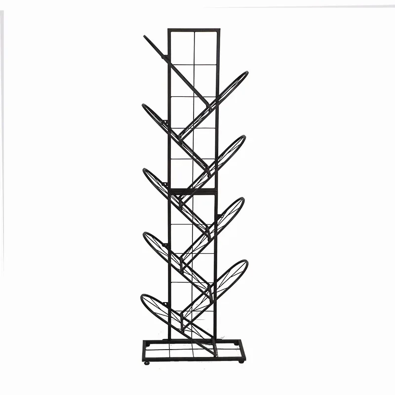 

New Creative Tree-shaped Iron Grid Bookshelf Storage Rack For Library Book Store Office Working Study Books Display