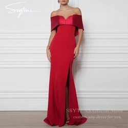 SSYTENS Red Long Formal Evening Dresses Lady Arabic Formal Occasion Gowns Party Gowns Long Elegant Mermaid Wedding Prom Dress