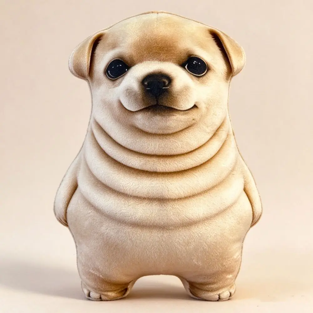 Funny 3D Printing Fat Dog Plush Toy Simulation Stuffed Animal Dog Plush Pillow Cartoon Abstract Doll Dog Cushion Birthday Gift