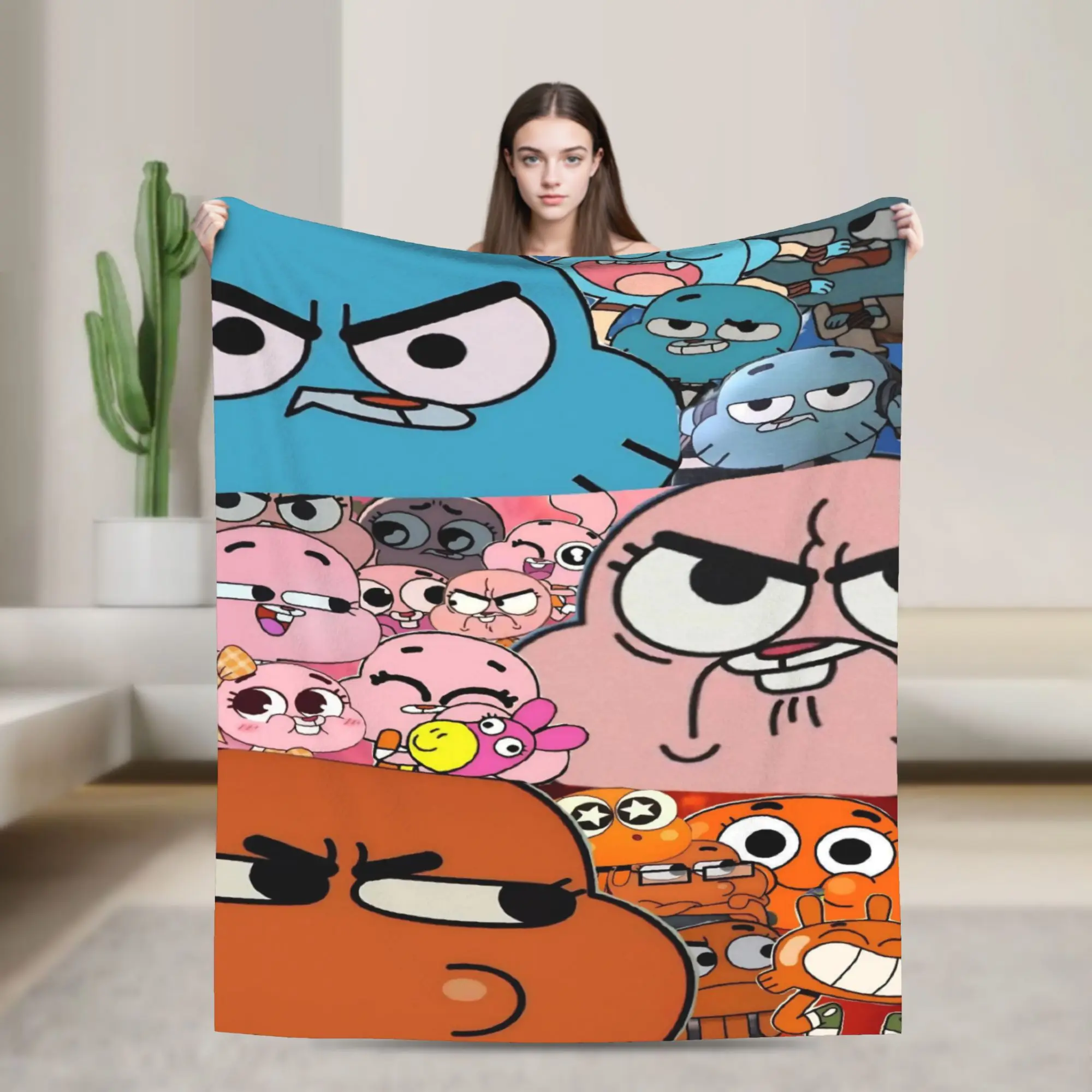 Anaise Gum Ball Darwins Fleece Blanket Amazing World Of Gum Ball Creative Throw Blanket for Home Hotel Sofa  150*125cm Quilt