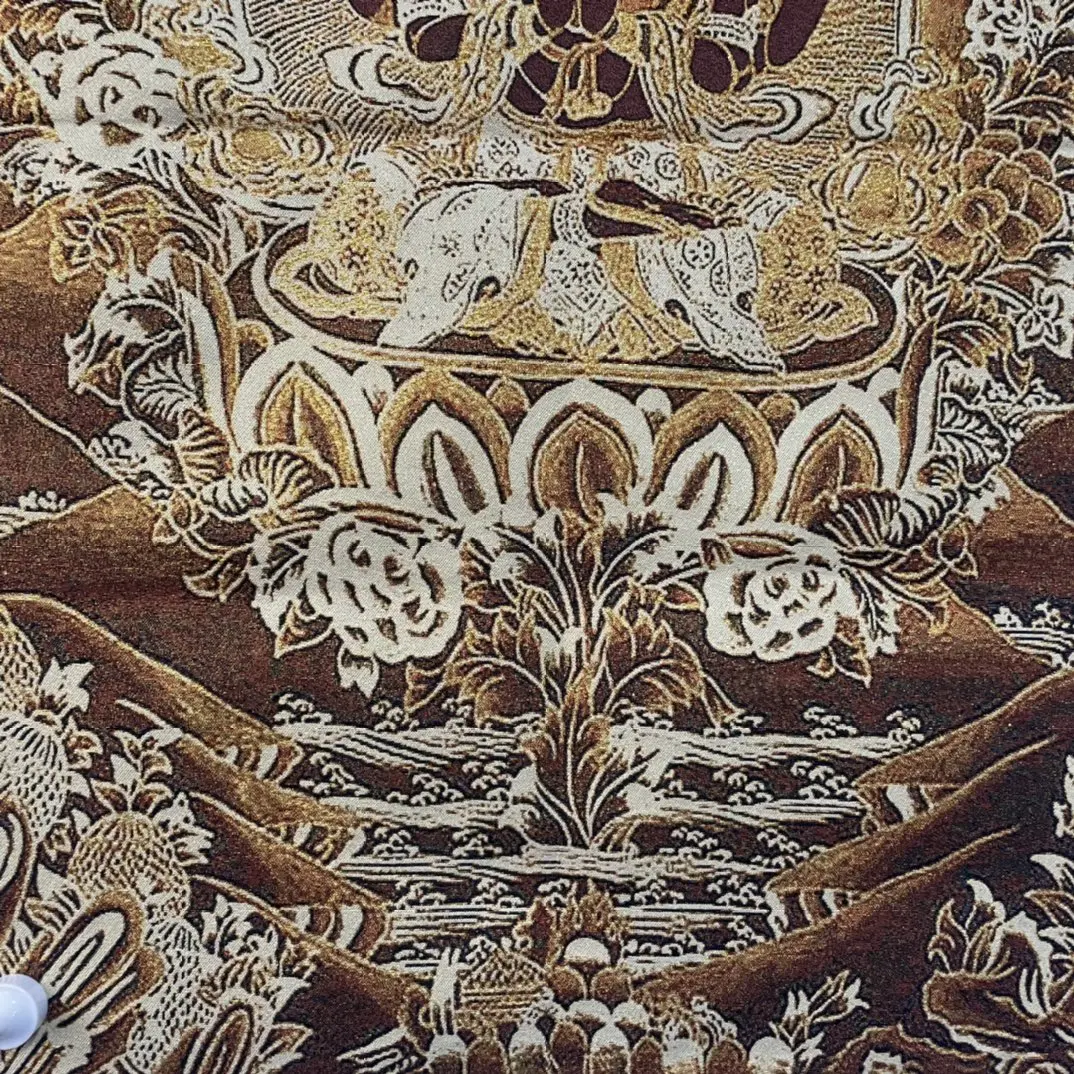 Tibetan Buddhism Thangka Embroidery Silk Brocade Four-armed Guanyin Buddhist  Niche Thangka hanging screen Worship Hall