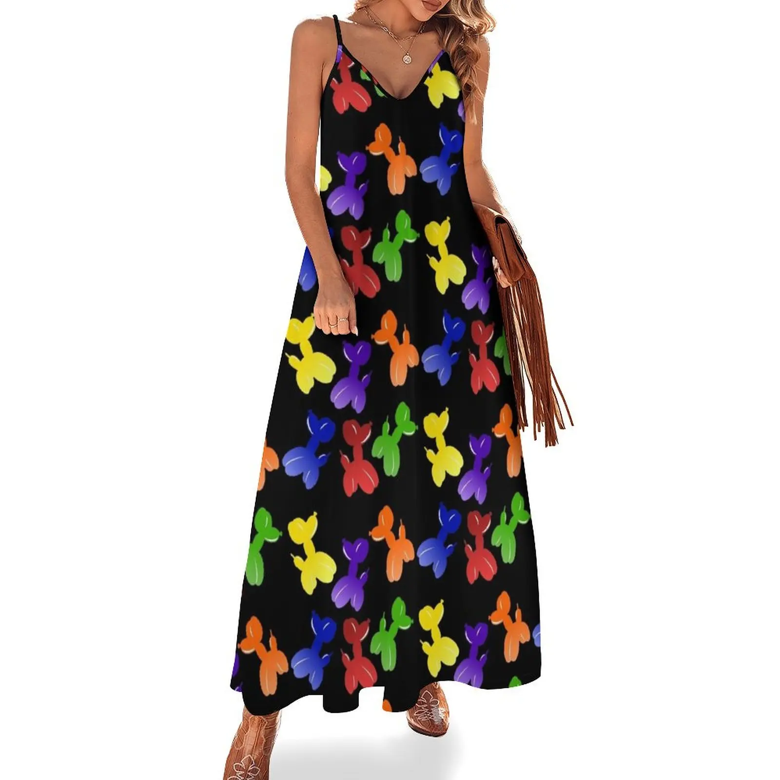 

BALLOON DOG DRESS (BLACK) Sleeveless Long Dress luxury dress women's summer dresses 2025