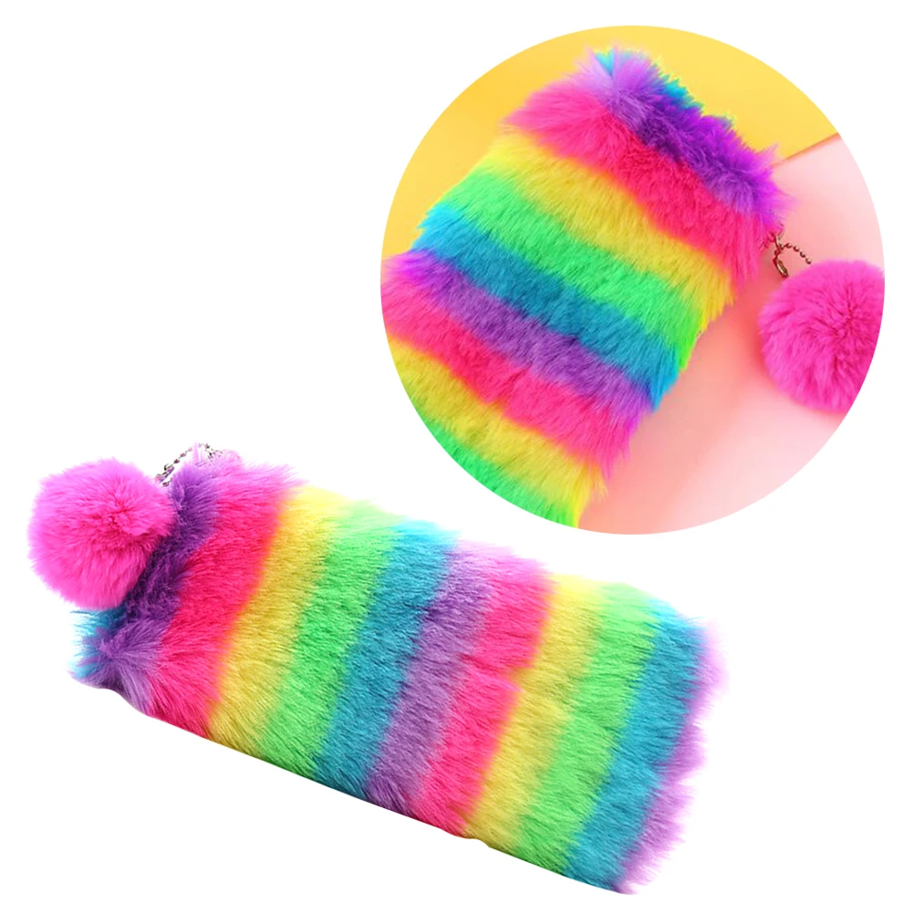 

Rainbow Pencil Case Stationery Bag Multifunctional Pen Bags Design Lady Makeup Storage Smooth Zipper EcoFriendly