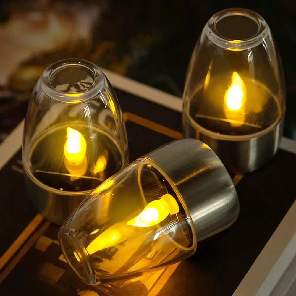 

LED Solar Candles Light Flameless Rechargeable Night Light For Wedding Party Garden Decor Outdoor Waterproof Solar Candles Lamp