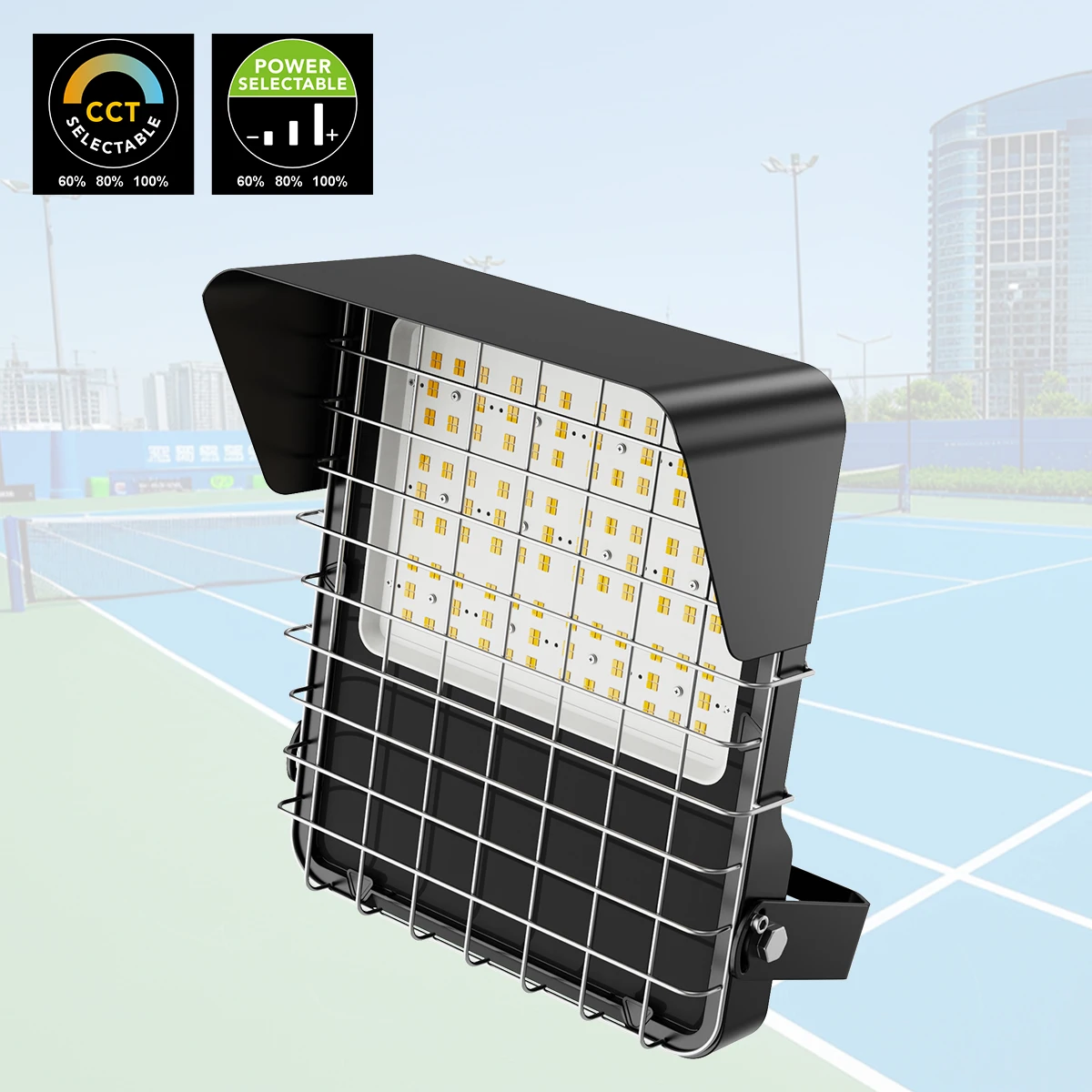LED Stadium Flood Light IP66 ETL CE 5 Years Warranty Power CCT Photocell 100W 200W for Basketball Tennis Court Outdoor