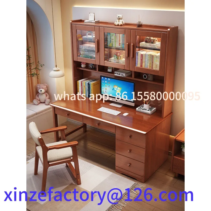 

Customizable Children's Study Table and Chair Bedroom Student Home Solid Wood