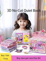 Sanrio Handmade Quiet Book para meninas, crianças DIY, série completa, grande livro, brinquedos de Kuromi, grande variedade de estilos, best-seller, novo