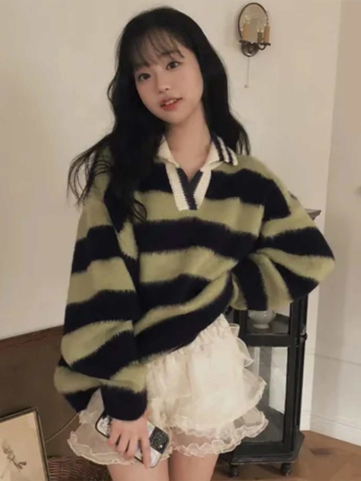 

Women's Ne Knitted Sweater Long Sve Striped Camere Soft Versatile Winter New Sle Commute Loose Fit Autumn Regul...