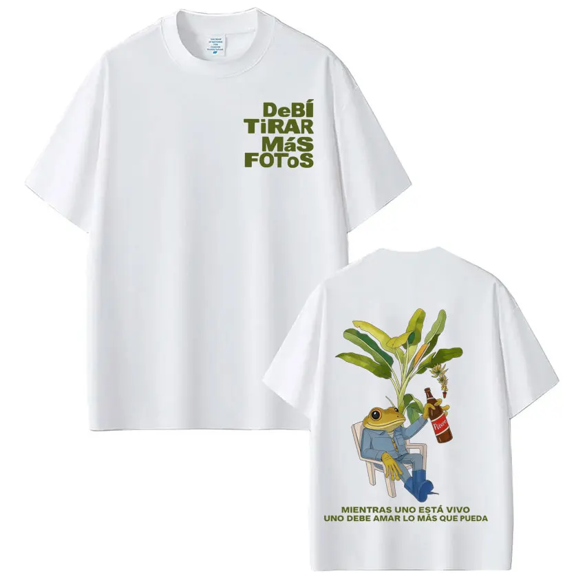 Rapper Bad Bunny T-shirt Debi Tirar Mas Fotos DTMF World Tour T Shirts Men's Women Fashion Vintage Hip Hop Streetwear T-shirts image 3