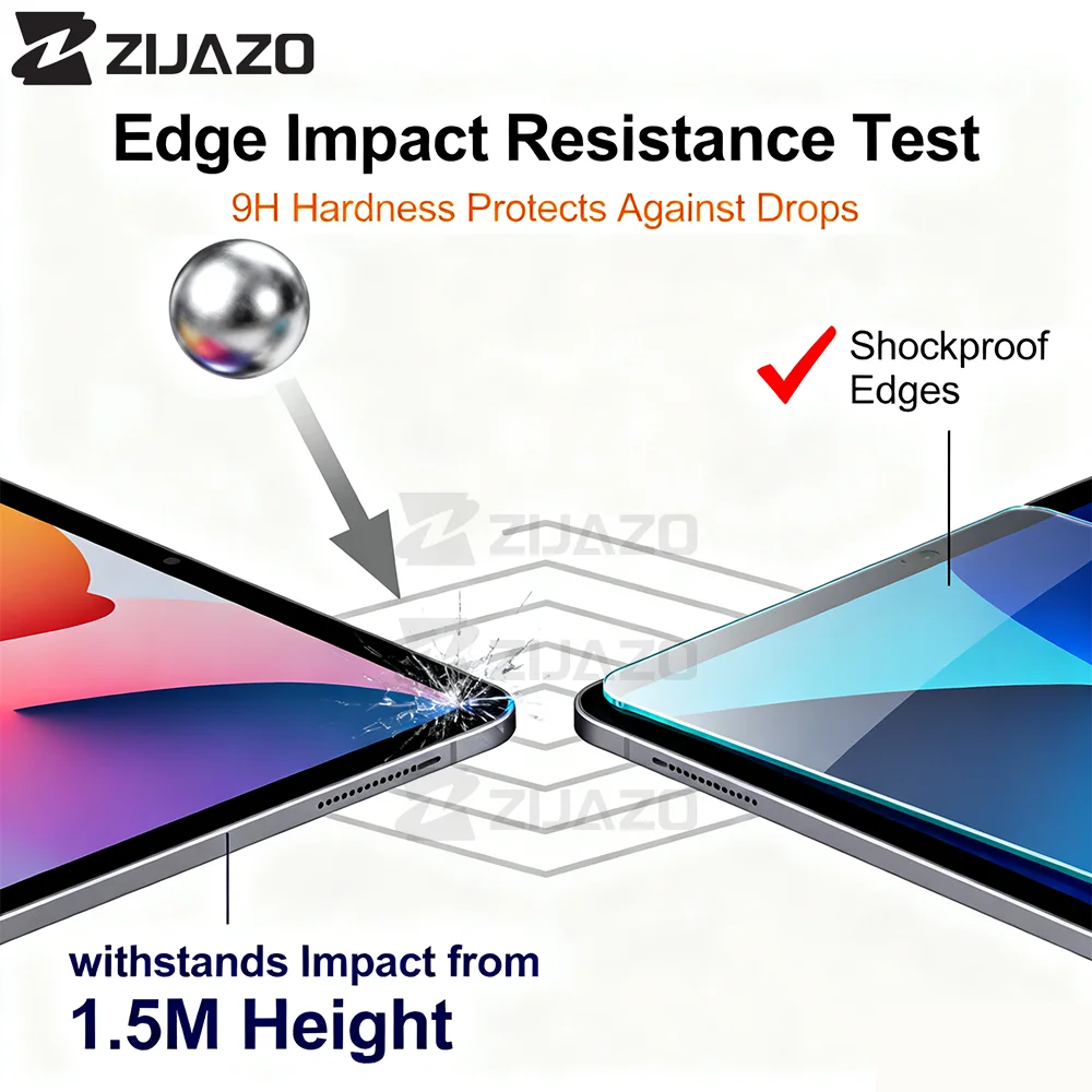 ZIJAZO 2pcs 9H Tempered Glass For iPad 7th 8th 9th Gen 10.2' Clear Screen Protector For iPad A2198 Anti Scratch Protective
