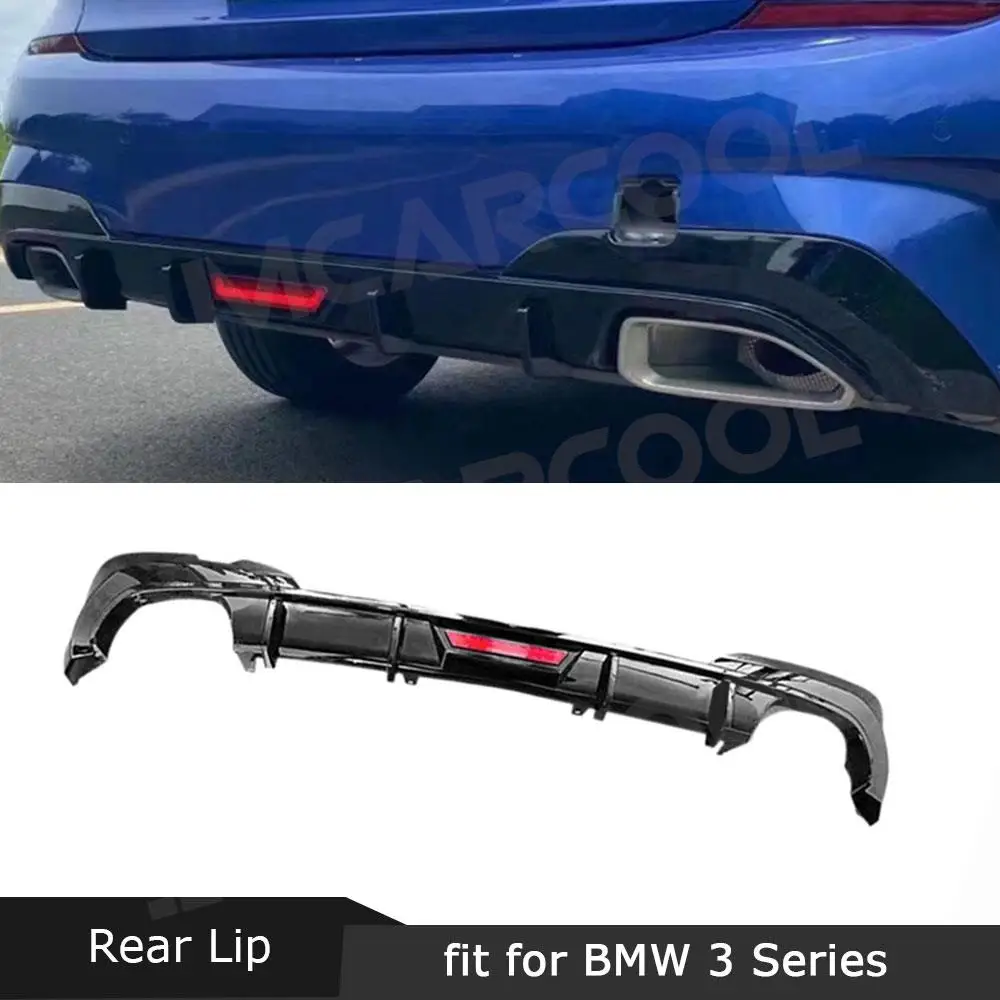 

ABS Rear Lip Diffuser Bumper Extension With LED Bodykits Car Accessories For BMW 3 Series G20 G28 M Sport 2019 - 2021