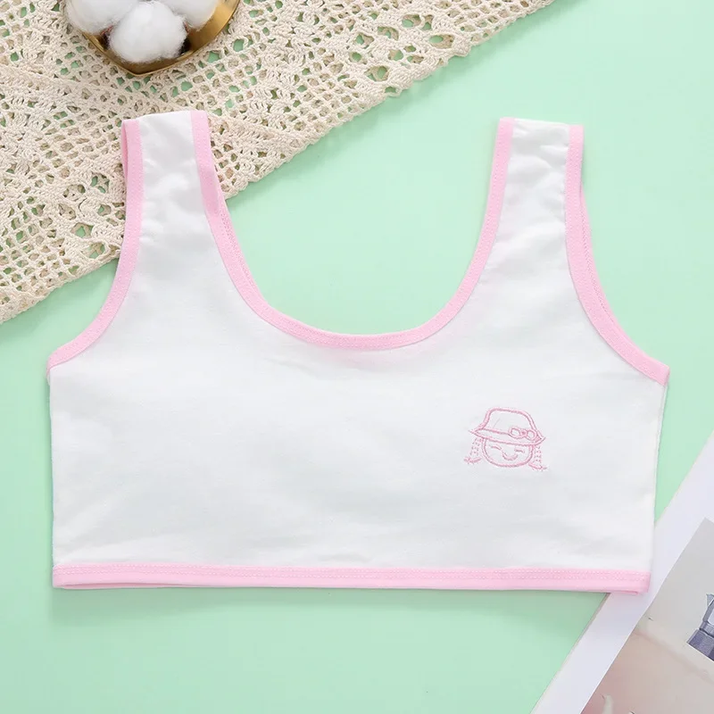 Girls Bra Cotton Tops Sports Bras Without Bones School Students Underwear Teens Crop Top 12 Years Old Clothes For Teenagers