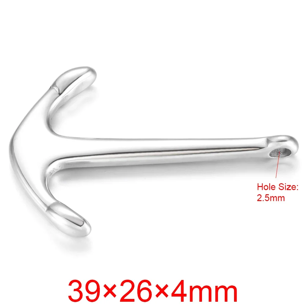 Stainless Steel Anchor Polished Hole 2mm 3mm 4mm Bracelet Hooks Clasp Jewelry Making Findings DIY Supplies Accessories