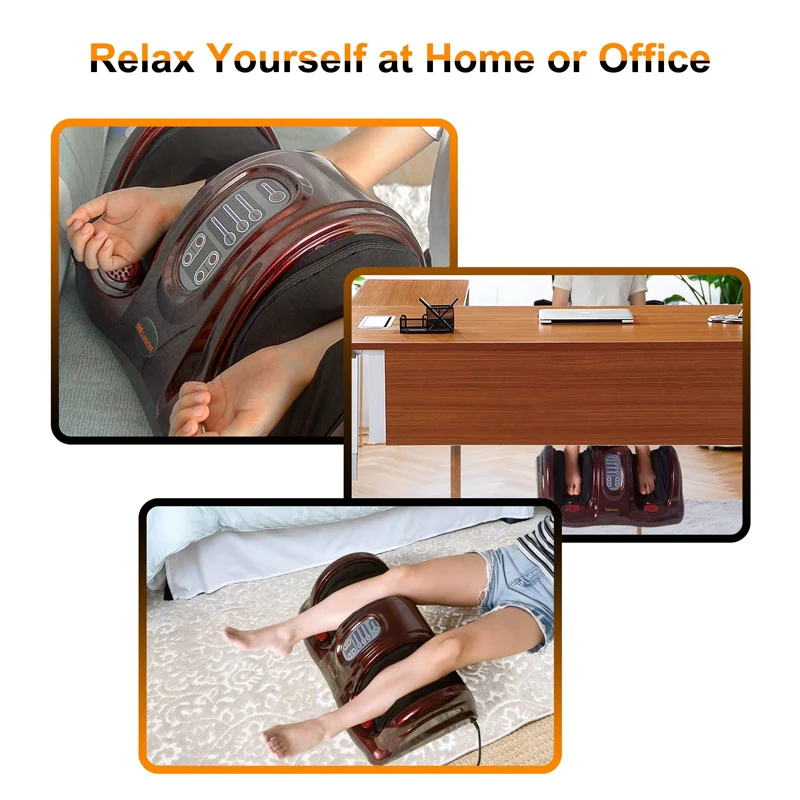 Massaggiatore elettrico per piedi con vibrazione Shiatsu con terapia a rulli Assistenza sanitaria Il telecomando migliora la circolazione sanguigna