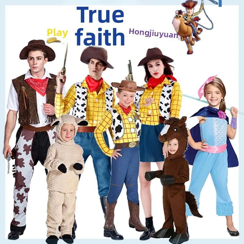 أزياء الهالوين للزوجين زي رعاة البقر الغربي النسخة النسائية لعبة S Woody مرحلة الأداء الاسمية موضوع Dr Code #1