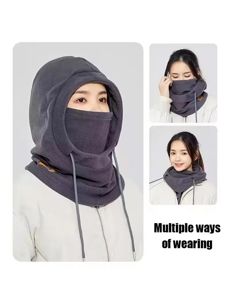AliExpress Winter Warm Hat With Mask and Neck Warmer 3-in-1 Windproof Balaclava For Men Women Masked Hat Cycling Cold Weather Protection