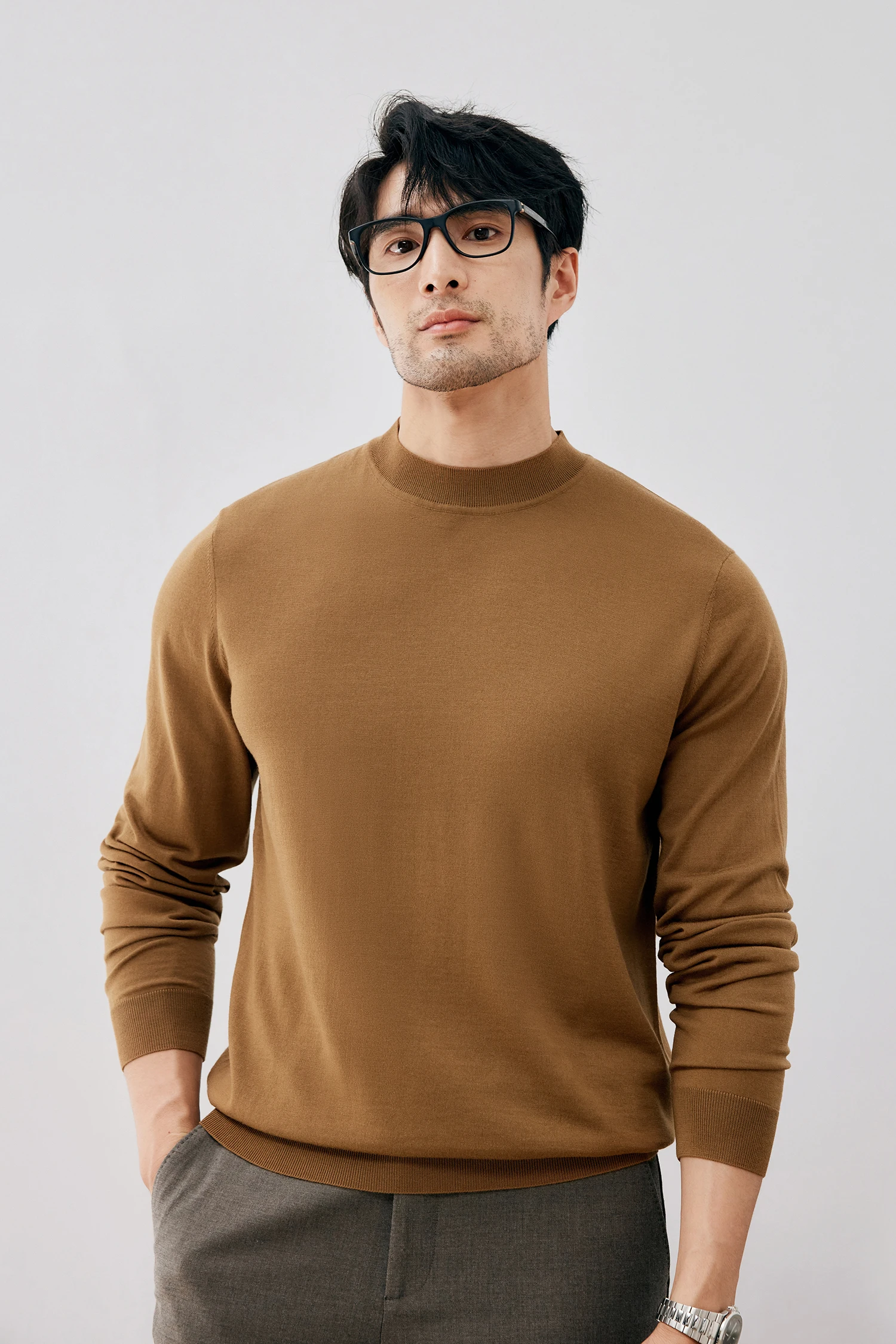 Autumn and winter bottoms are highly recommended machine washed pure wool men's half turtleneck sweater DAZ584