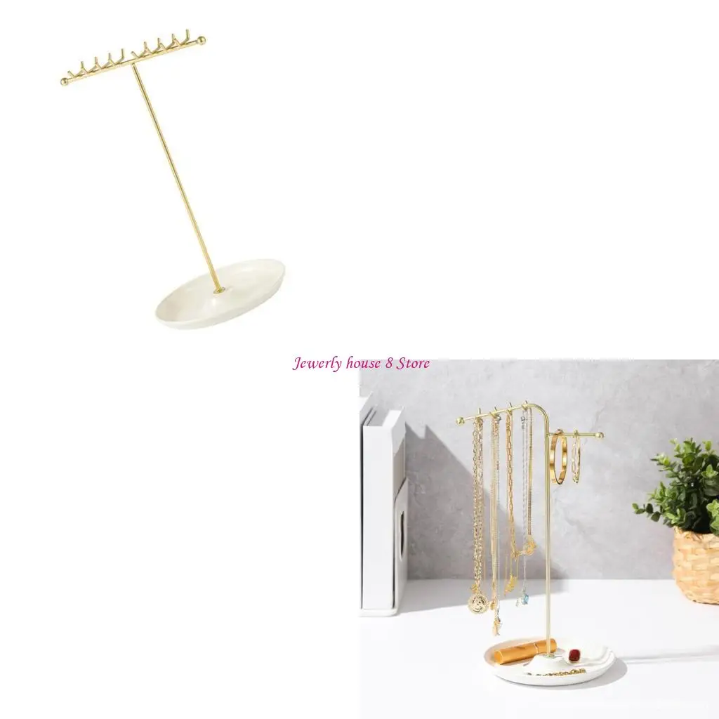 

Multitiered Sturdy Metal Jewelry Holder Clear Display Rack for Necklaces Earrings and Bracelets Home Organization