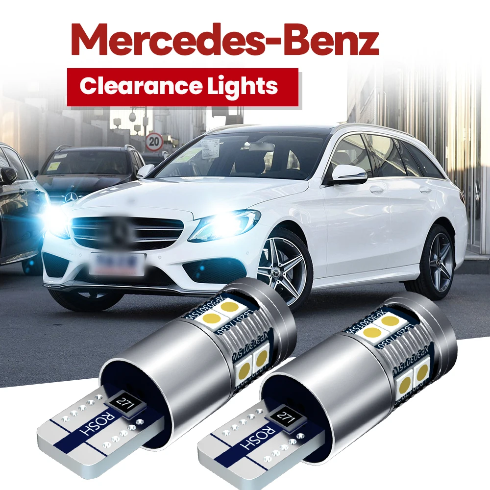 2x LED-Positionsleuchten für Mercedes Benz C-Klasse W203 W204 C63 C200 C180, Parkleuchten W5W T10 Canbus Fehlerfrei Weiß