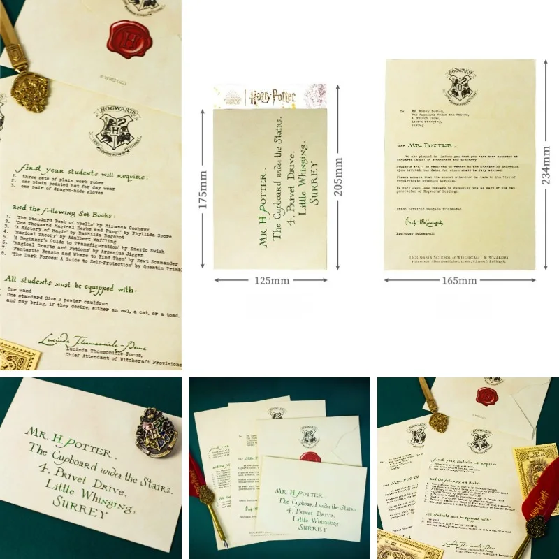 

10PCS New HARRY POTTER Series Letter of Admission Cartoon Creativity Envelope Letter Men and Women Cosplay Prop Supplies