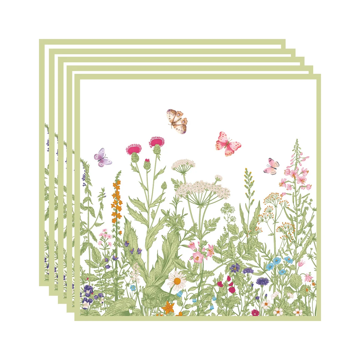 240 stks Lente Bloemen Verse Wegwerp Papier Servies Wildflower Plaat Verjaardagsfeestje Decoratie Feestartikelen Party