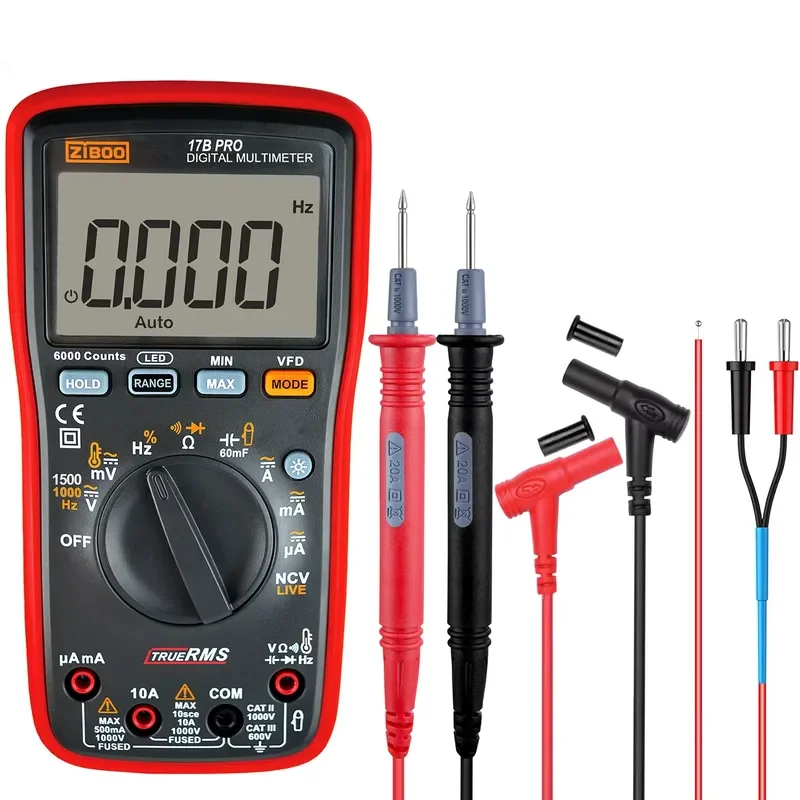 ZIBOO 15B PRO 17B PRO True RMS Digital Multimeter,for Electrical Applications Along with Resistance Continuity Diode