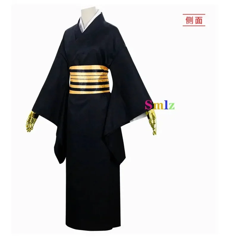 Nakime Cosplay Anime Costume Kimono Wig Suit Halloween Black Uniform for Women Men