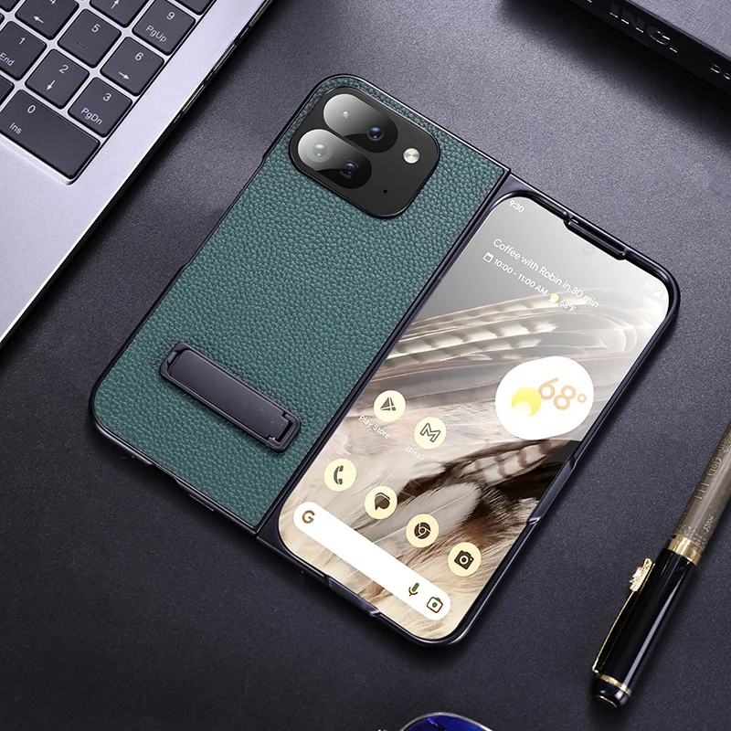 

Funda For Google Pixel 9 Pro Fold Case Lichee Pattern PU Leather Camera Lens Protection Kickstand Cover for Pixel9 Pro Fold