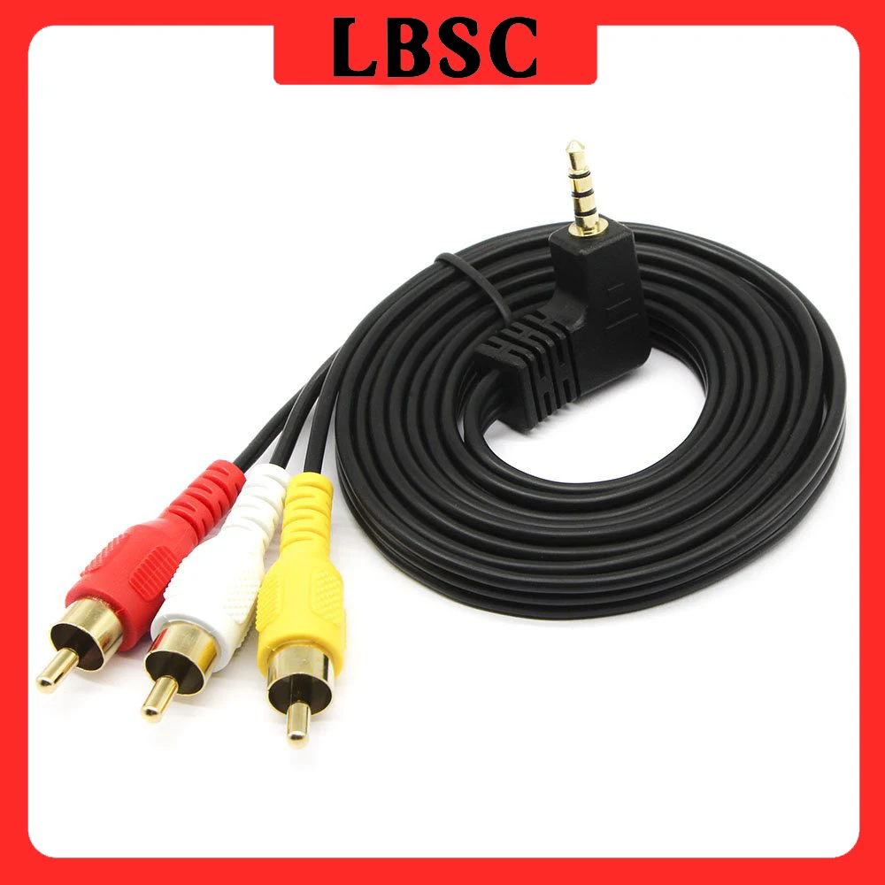 كابل فيديو لكاميرا الفيديو RCA AV 3.5 مللي متر ، ذكر 3.5 مللي متر إلى 3RCA ذكر ، مقبس صوت ستيريو ، كابل AUX