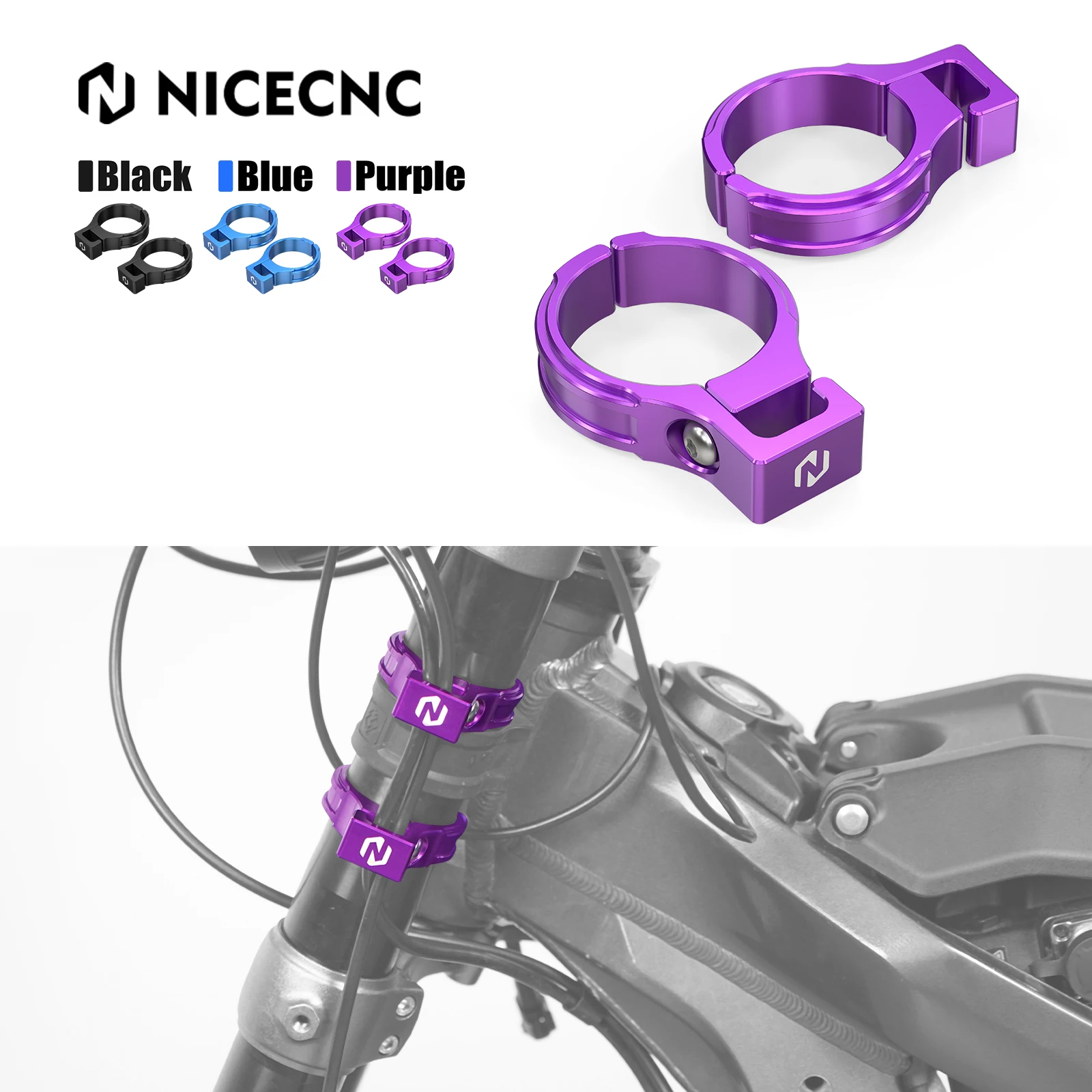 NICECNC For Surron light bee X light bee S L1E Segway X160 X260 Accessories Dirt Bike 2PCS Front Fork Hose Brake Line Holder