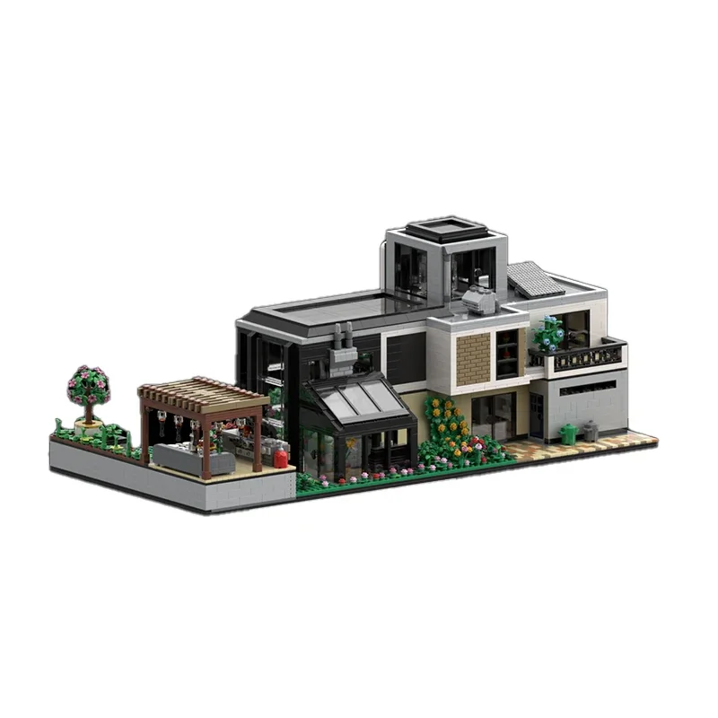 Moc Building Block Glass House Modular Building Model Technology Brick assemblaggio fai da te City Street View Toy Holiday Gift