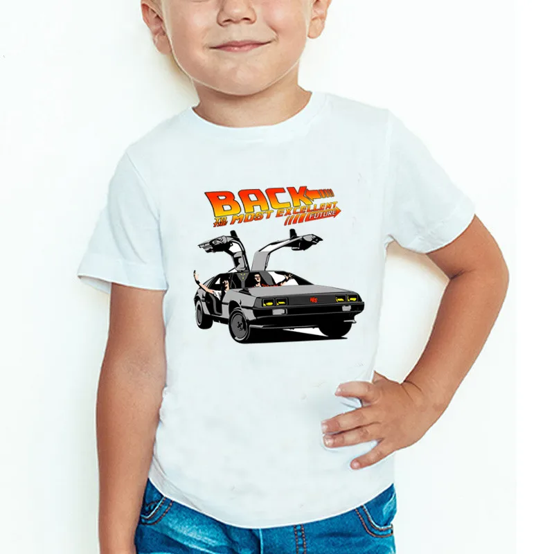 

Summer Fashion Back to the Future DMC Delorean Print Boys T-shirts Cool Kids T shirt Toddler Baby Girls Clothes Children Tops