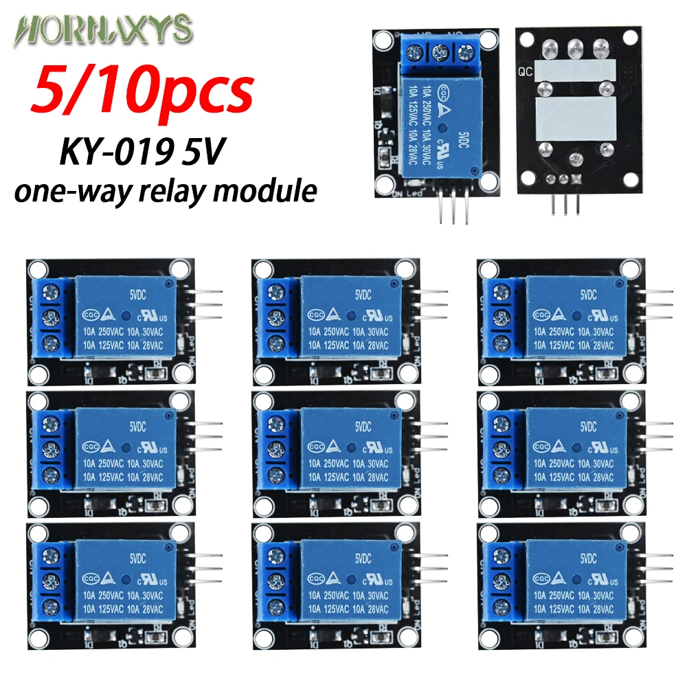 10/5 szt. Moduł przekaźnikowy 5V 1 kanałowy z transoptorem KY-019 1-drożny dla Arduino