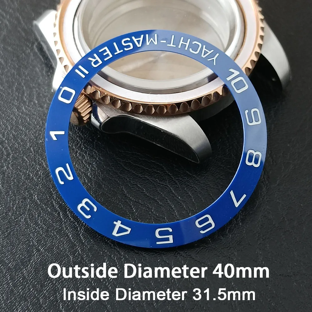 Schräge 40 mm * 31,5 mm grüne/schwarze/rote/blaue Keramik-Lünetteneinlage für Uhren, zum Ersetzen des Zifferblatts, Uhrenlünetteneinlagen – Detail 14