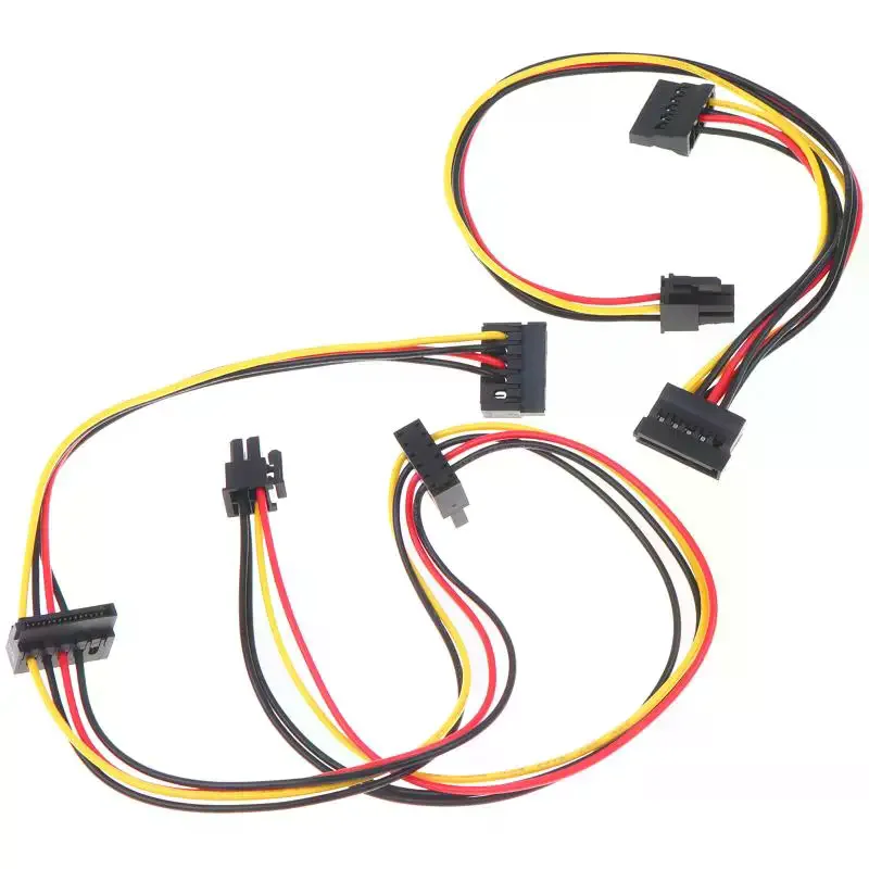 To 2 Port 3 Port HDD SSD SATA Power Socket Cable Connector For 6000 8000 ATX PSU Mainboard 628568-001 4Pin