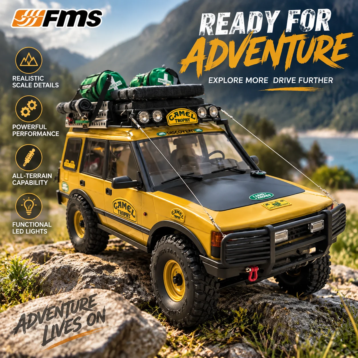 FCX10 1/10 Scale Camel Trophy Edition Officially Licensed Off‑Road Hobby Model Gift 4WD RC Rock Crawler Realistic Remote Control