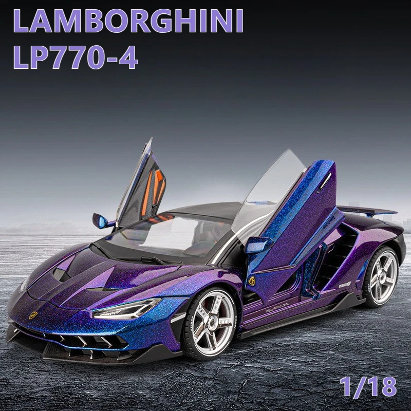 

1:18 Lamborghini LP770-4 Supercar Di cast Alloy Sound Light Car Model Children's Car Toys Display Oornaments Gifts