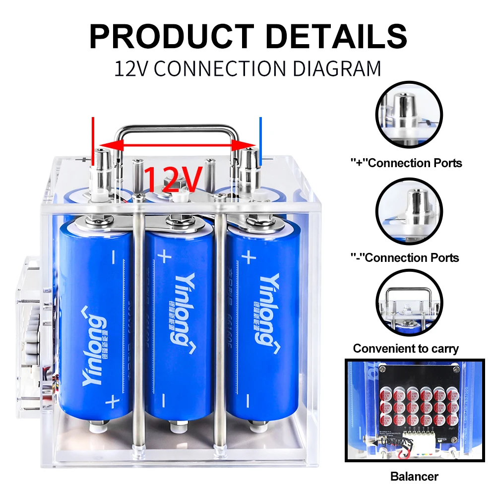 Grade A 12V 30AH 35AH 40AH LTO 66160 lithium titanate battery pack with built-in BMS car audio charging battery+charger tax-free