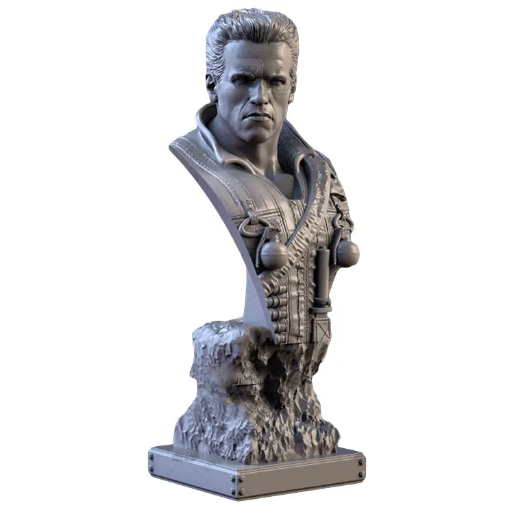 60mm Resin Model Kits FigurineTerminator Arnold Bust Figure Unpainted Sculpture 394