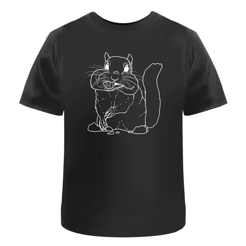 Chipmunk Eating Nuts' Cotton T Shirt Ta030079