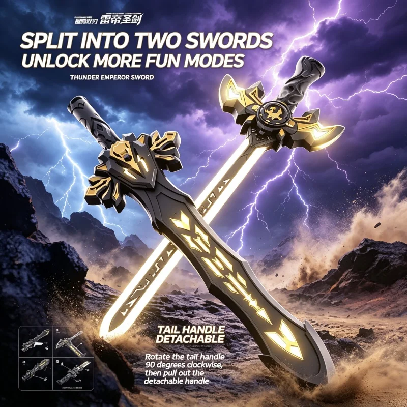 LED Light Up Sword Toy With Combat Sound Effect Glowing Blade Kids Cosplay Prop Boys Role Play Party Gift