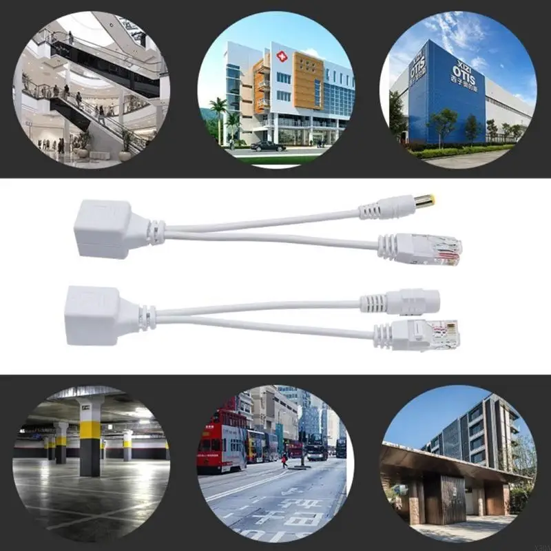 2pcs/set POE Adapter Cable RJ45 Injector & Splitter Passive Power Over Ethernet Support 12V Synthesizer Separator 