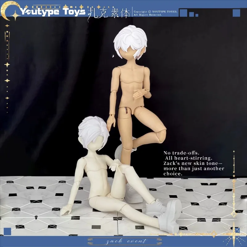 YoutypeToys Zack Körper Kopfskulptur Handzubehör Super Bewegliche Puppe Ultra Weiß/Hell Gebrannte Farbe Actionfiguren BJD Modell – Detail 4