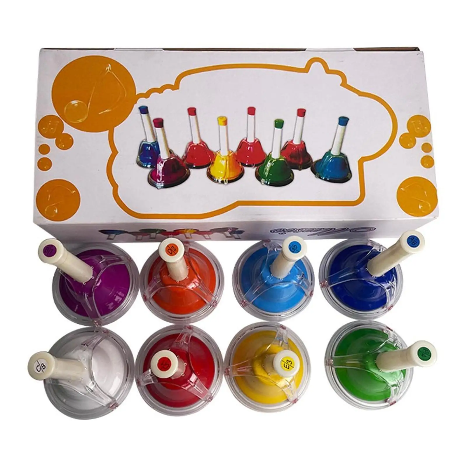Musical Handbells for Children Colorful Metal Bells with Handle for Wedding Party Holiday Gift and Rhythm Learning
