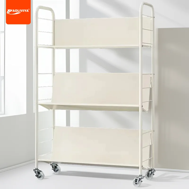 

Aoliviya New Portable Bookshelf Floor Storage Rack Moving Wheels Multi-Layer Household Simple Trolley Snack Storage Car