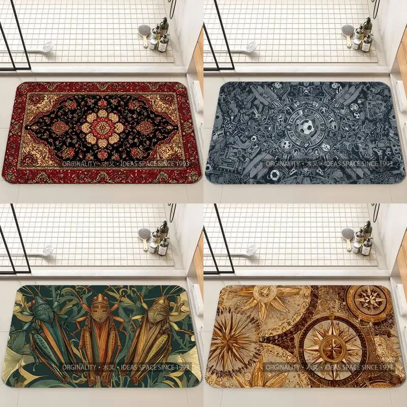 

Напольный коврик с восточным узором, украшение для гостиной, домашний диван, нескользящий ковер, кабинет, спальня, татами, детский мягкий напольный коврик