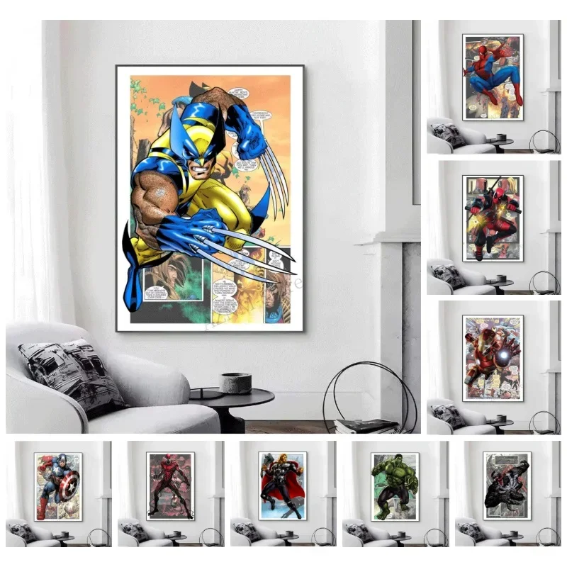5D DIY Diamond Painting No Frame Superhero Team Comic Diamond Art Kit Wall Decor Gift for Superhero Fans