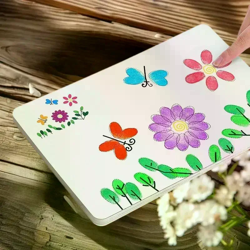 Zestaw do kolorowania dla dzieci, graffiti i bazgrołów, malowanie palcami DIY, edukacyjny prezent Montessori na czas zabawy