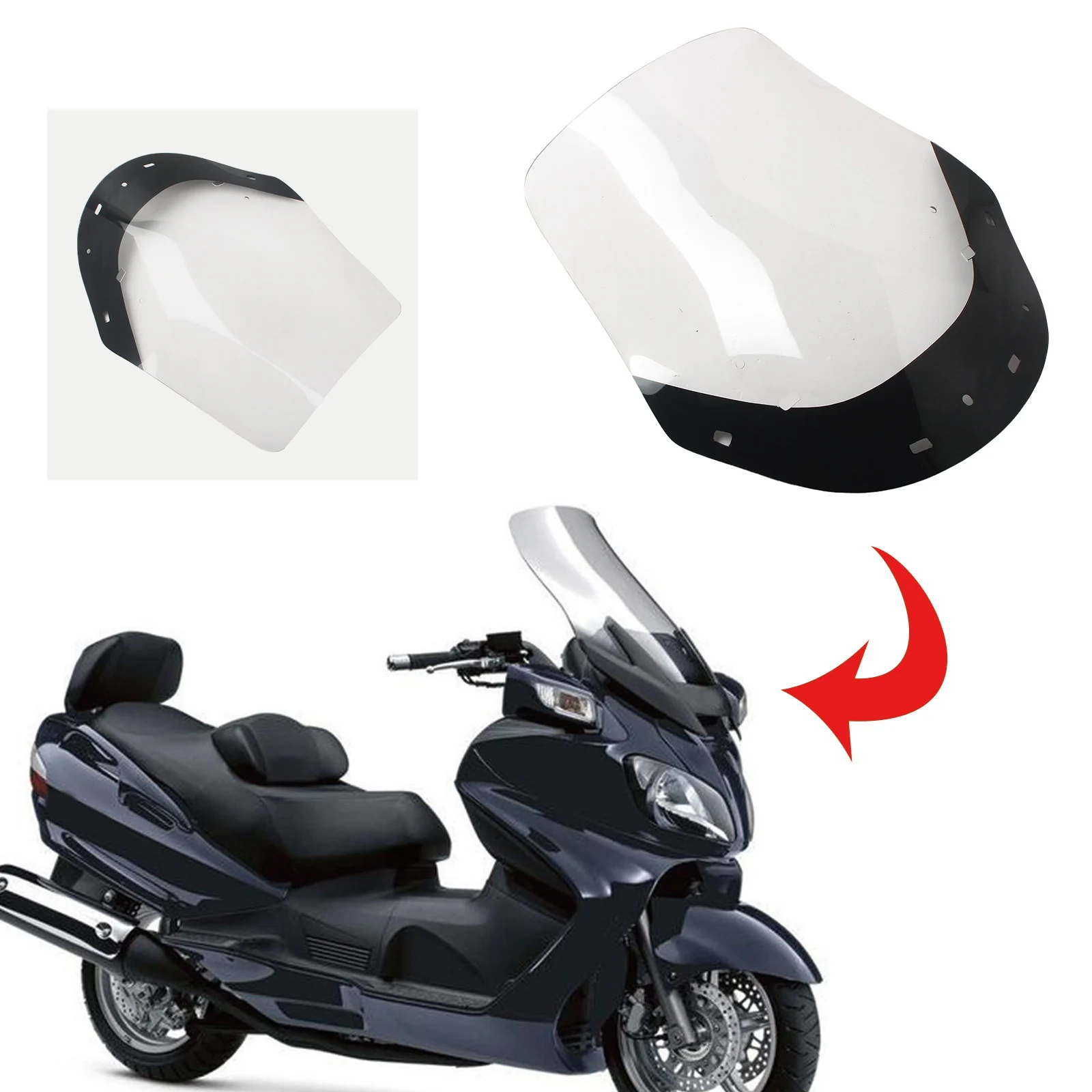 Motorcycle Accessories Motorcycle Windshield Extension Spoiler Windscreen Air Deflector For Suzuki Burgman 650 2006-2012