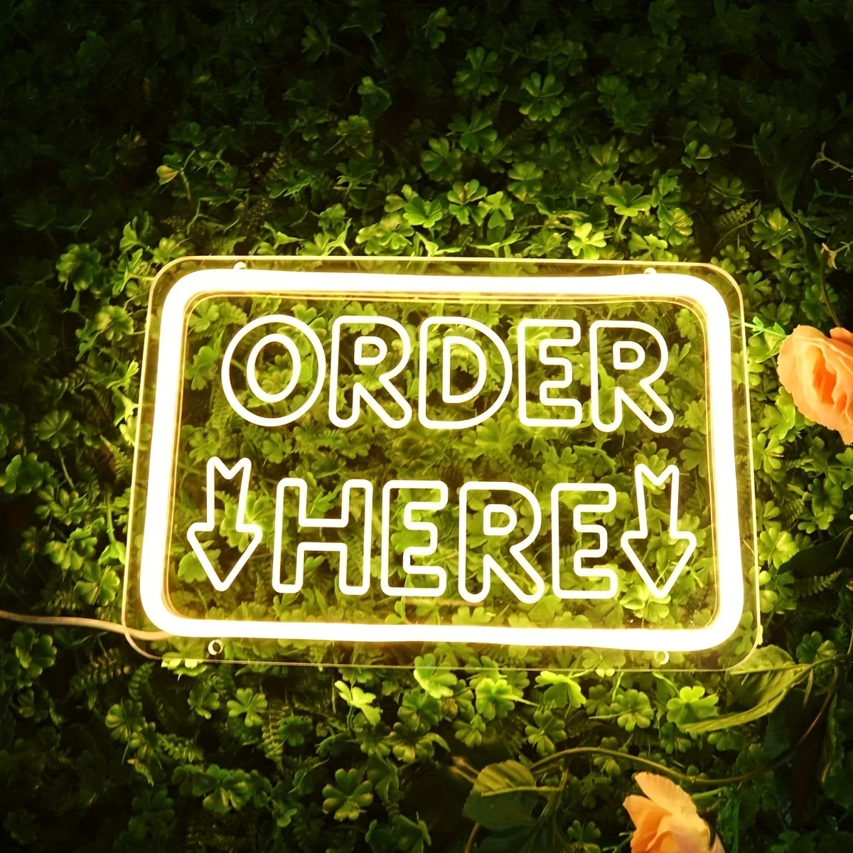 1pc Order Here LED Neon Light, For Business, Buffet, Party, Bar, Shop, Hotel, Storefront, Shop, Hanging Game Wall Decor